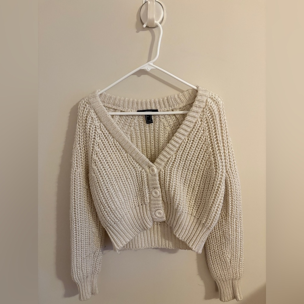 Forever 21 Off-White Knit Cardigan